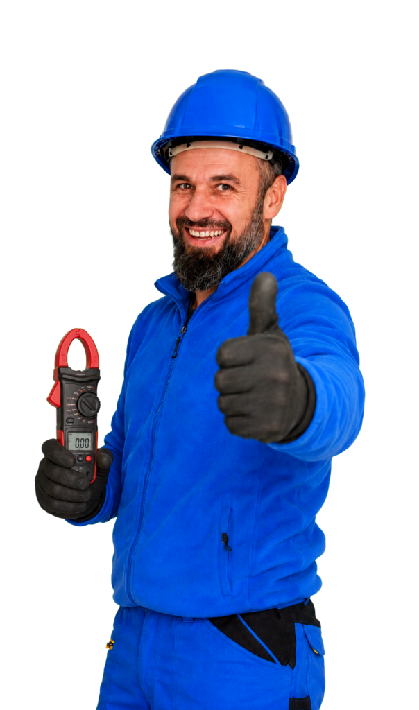 elektrikar palec modra helma (1)